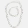 Pier One Set Unisex - Collar - Silver-Coloured -Pier One 5466d22e6c454c09a0b9f95aa09e9a34