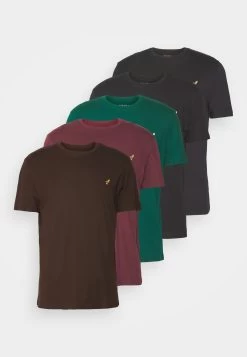 Pier One 5 Pack - Camiseta Básica - Bordeaux/Dark Green/Dark Blue -Pier One 695ee0a9459c4064b966a3f795bf7133