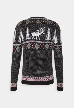 Pier One Wintery Christmas Jumper- Jersey De Punto - Black -Pier One a6164c7a82dd4361b2733dc987e72946