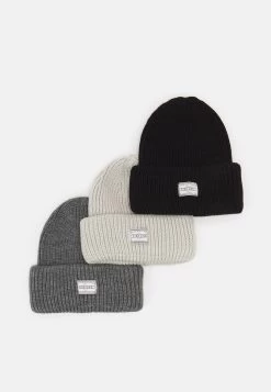 Pier One Unisex 3 Pack - Gorro - Black/Dark Grey/Off-White