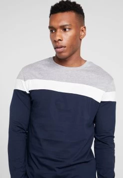 Pier One Camiseta De Manga Larga - Grey/Dark Blue -Pier One fe00904878e347c082c5811f3750ffa3